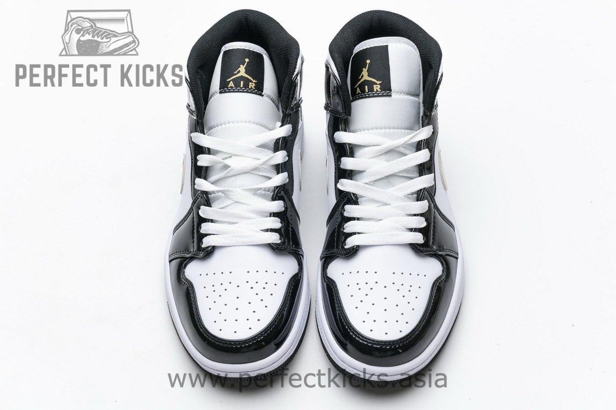 852542-007 Air Jordan 1 Mid Gold Patent Leather