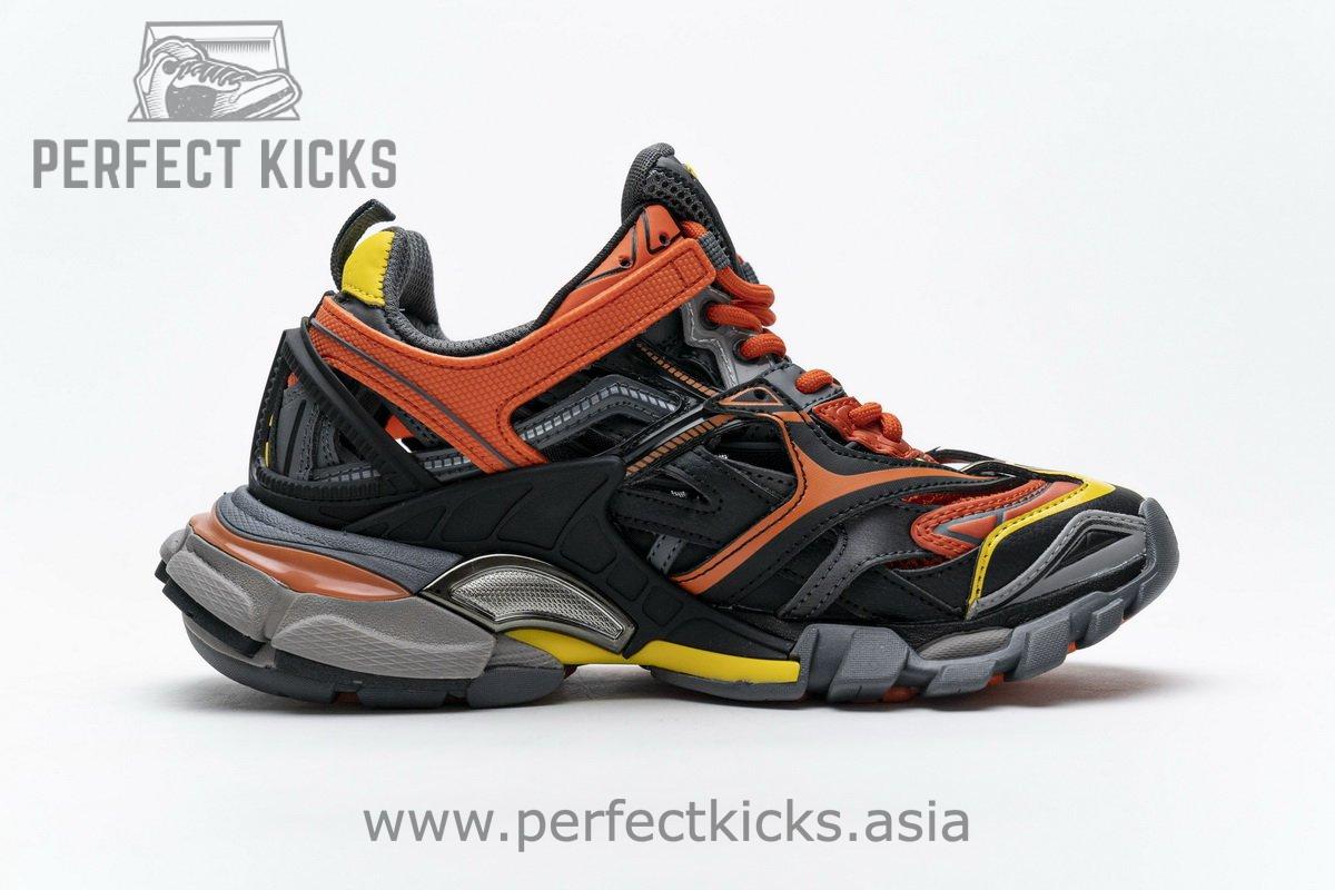 568614 W2GN8 2008 Blenciaga Track 2 Sneaker Black Orange