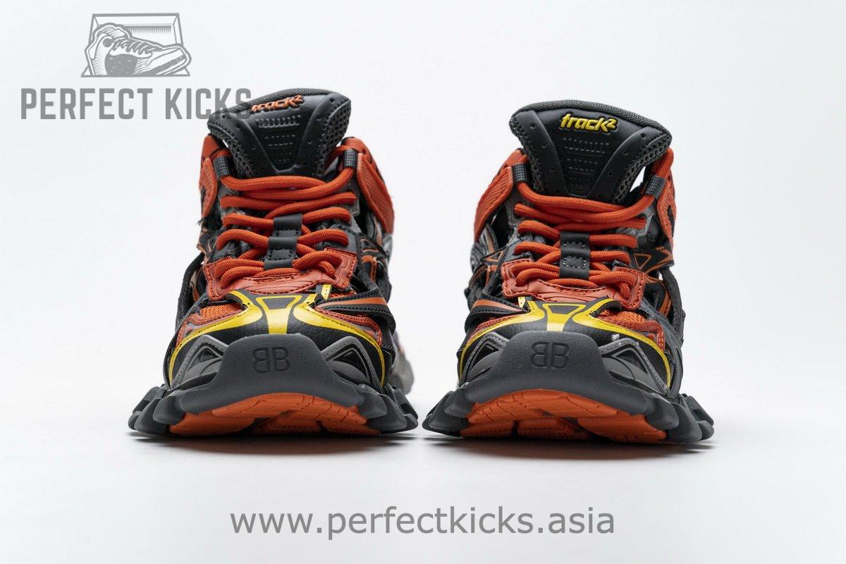 568614 W2GN8 2008 Blenciaga Track 2 Sneaker Black Orange