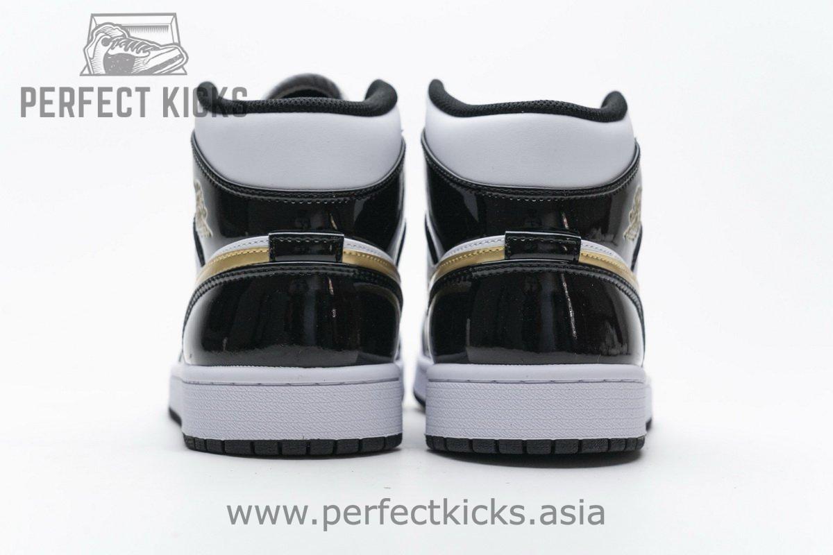 852542-007 Air Jordan 1 Mid Gold Patent Leather