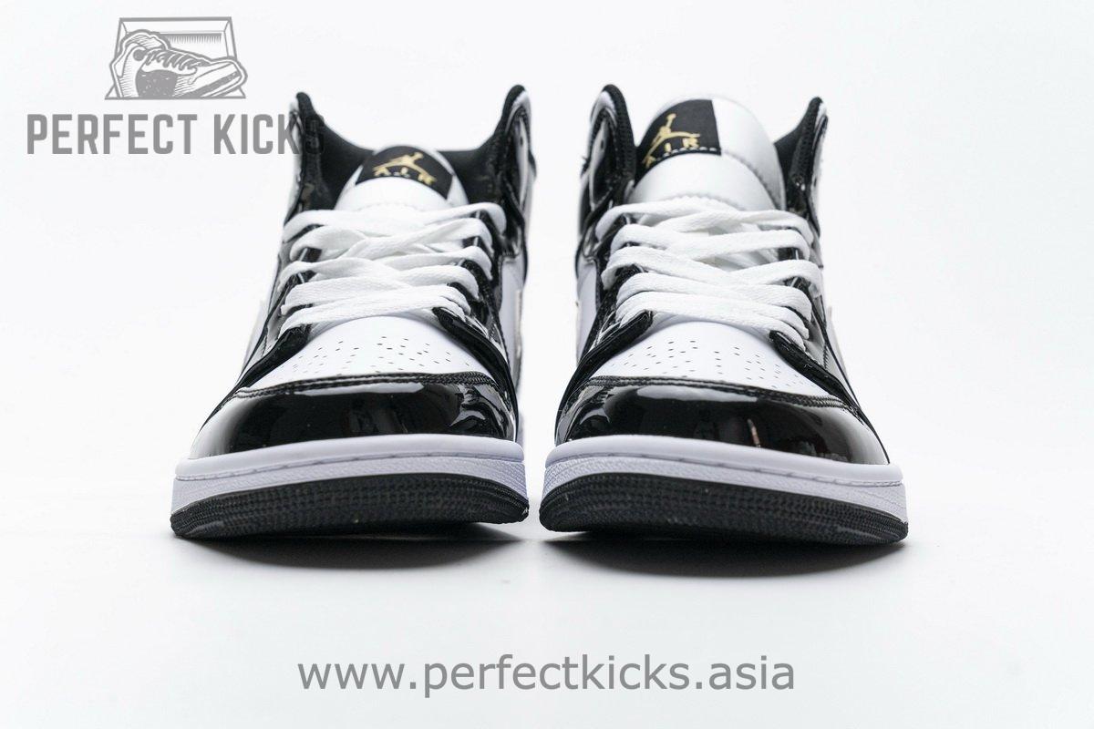 852542-007 Air Jordan 1 Mid Gold Patent Leather