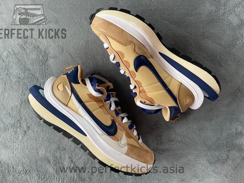 Sacai x Nike VaporWaffle Sesame and Blue Void