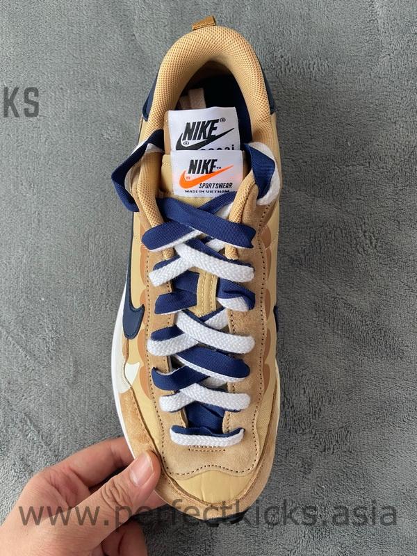 Sacai x Nike VaporWaffle Sesame and Blue Void