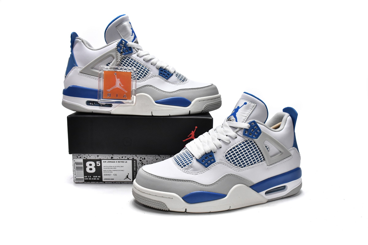308497-105 Air Jordan 4 Retro -Military Blue